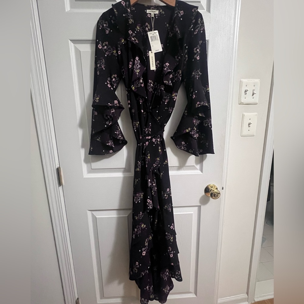 Max Studio ruffled wrap dress
